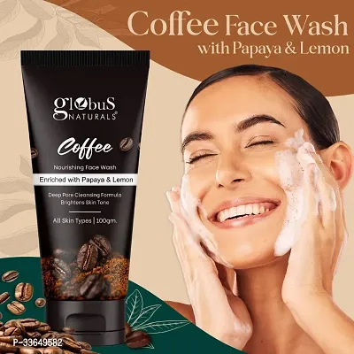 Globus Naturals Coffee Face Wash Enriched with Lemon  Papaya 100gm-thumb2