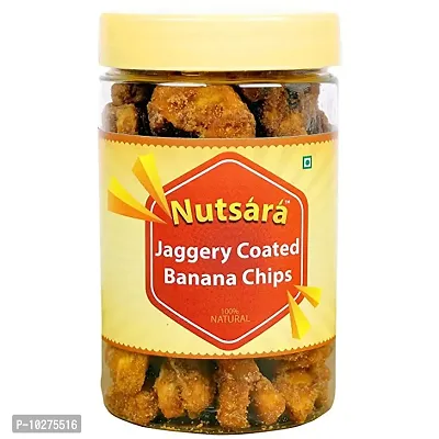 Nutsara Jaggery Coated Banana Chips - Ready to eat Homemade Kerala Sharkara Varatti Upperi (200gm)-thumb0