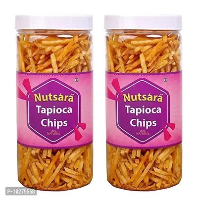 Nutsara Kerala Tapioca Chips / Home Made Spicy Kappa Snacks (500gm)-thumb0