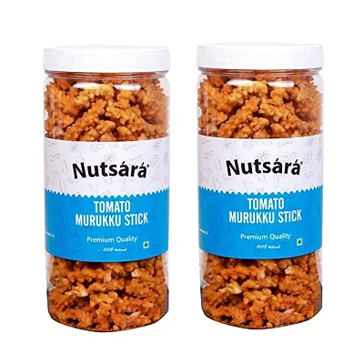 Nutsara Ready To Eat Tomato Flavoured Murukku snack , Thakkali Murukku Chakli Namkeen sticks 500 gm