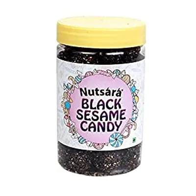 Nutsara Black Till Chikki Candy Made with Jaggery , Black Sesame Gud Laddu - Traditional Indian Sweets , healthy snack 200 gm (Jar Pack)