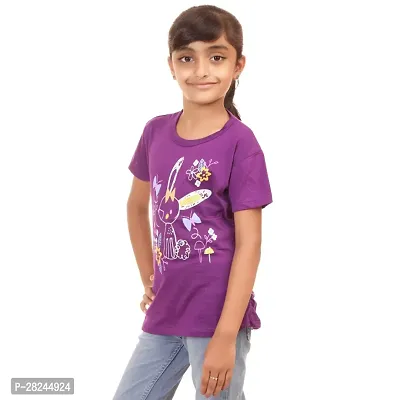 Amara Trendy Purple Cotton Printed Casual Top For Girls-thumb2