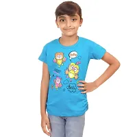 Amara Trendy Blue Cotton Printed Casual Top For Girls-thumb1