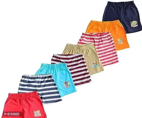 LARAA Boys Solid And Striped Shorts (Pack of 8)