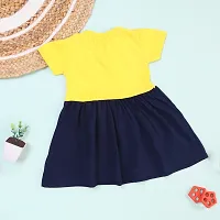 Stylish Yellow Cotton Printed Dress For Girls-thumb2