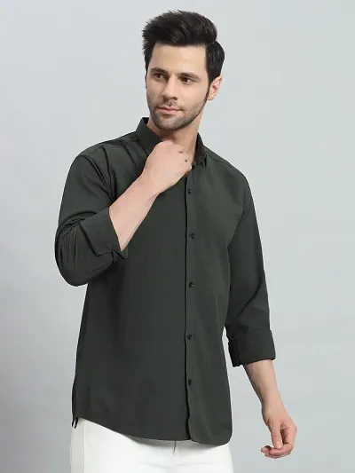 Trendy Silk Blend Long Sleeves Casual Shirt 