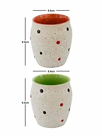 Roxx Stoneware Coffee Dotty Kulhar Set of 6 Pieces, 180 ML, ROXX-3458-thumb3