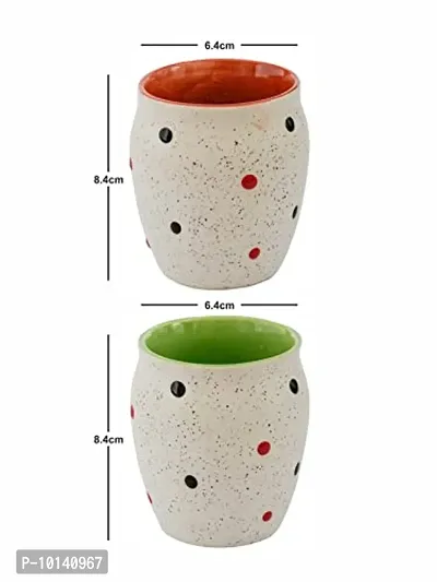 Roxx Stoneware Coffee Dotty Kulhar Set of 6 Pieces, 180 ML, ROXX-3458-thumb4