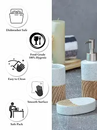 Goodhomes Ceramic Colorful Bathroom Set (Set of 1pc Each Soap Dispenser, Soap Dish, Tumbler & Toothbrush Holder), JY1363-WHITE-thumb3