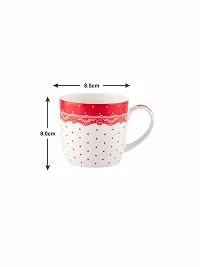 SONAKI Fine Bone China Tea Cups/Coffee Mugs (Set of 4 Pcs). (Made in India), White-thumb2