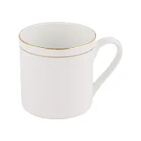 SONAKI Bone China Tea Cups/Coffee Mugs with Real Gold Line (White) -140 ml -Set of 6 Mugs (SMI-S-H001-GL)-thumb3