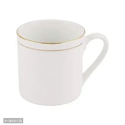 SONAKI Bone China Tea Cups/Coffee Mugs with Real Gold Line (White) -140 ml -Set of 6 Mugs (SMI-S-H001-GL)-thumb4