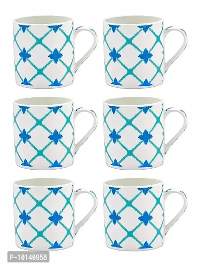 Goodhomes Bone China Coffee Mugs with Printed Set of 6 Pieces 210ml-thumb2