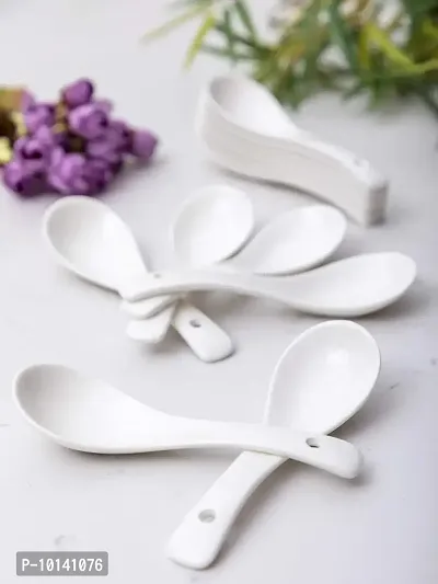 GOODHOMES Porcelain Soup Spoons (Set of 12 pcs)