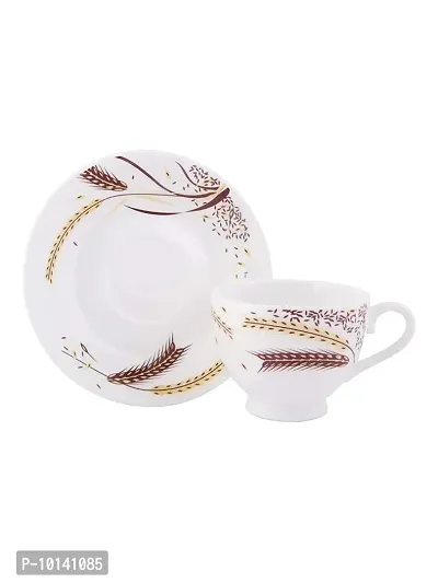 SONAKI Bone China Cup and Saucer Set - Set of 12, White, 160ml-thumb2