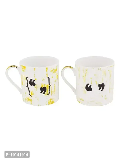 GOODHOMES Fine Bone China Tea Cups/Coffee Mugs with Slogan (Set of 2 Cups). (Made in India), Multicolor (ZOE-MM-13-14)-thumb3