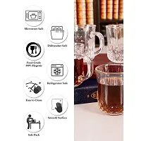 Goodhomes Crystal Transparent Glass Tea Cups Coffee Mugs Set of 6 Pieces 210ml-thumb4