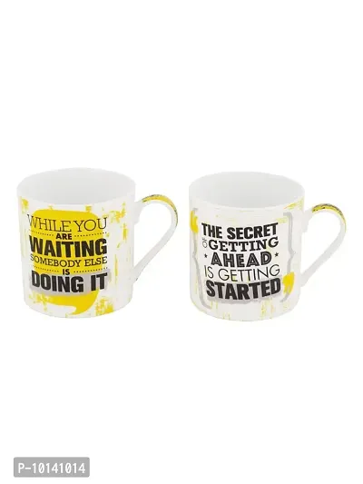 GOODHOMES Fine Bone China Tea Cups/Coffee Mugs with Slogan (Set of 2 Cups). (Made in India), Multicolor (ZOE-MM-13-14)-thumb2