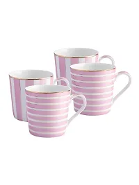 Sonaki Bone China Tea Cups/Coffee Mugs (Set of 4 pcs). (Made in India), White-thumb1