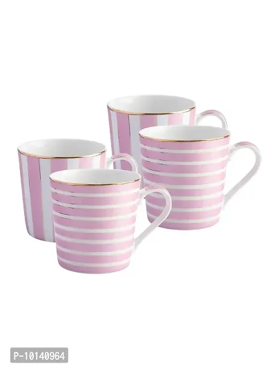 Sonaki Bone China Tea Cups/Coffee Mugs (Set of 4 pcs). (Made in India), White-thumb2