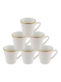 SONAKI Bone China Tea Cup - 6 Pieces, White, 130 ml-thumb3