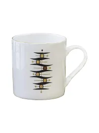 SONAKI Bone China Tea Cups/Coffee Mugs with Real Gold Design (Set of 6 Mugs). (Made in India), White-thumb2