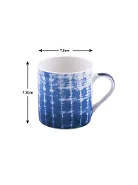 Goodhomes Bone China Tea Cups/Coffee Mugs with Indigo Print (Set of 6 Mugs). (Made in India)-thumb2