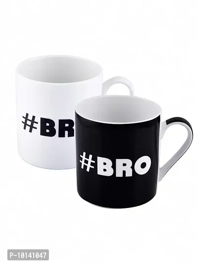 GOODHOMES Fine Bone China Tea Cups/Coffee Mugs with Fun Wordings (Set of 2 Cups). (Made in India)-thumb2