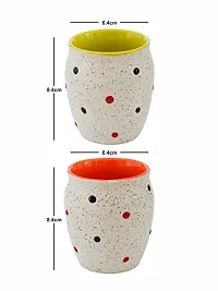 Roxx Stoneware Coffee Dotty Kulhar Set of 6 Pieces, 180 ML, ROXX-3458-thumb4