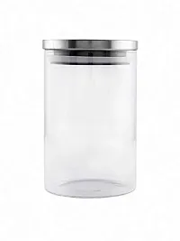 Goodhomes Borosilicate Glass Airtight Jar with Metal Lid (Transparent) -Set of 2pcs-thumb1