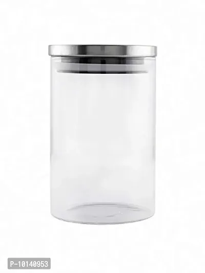 Goodhomes Borosilicate Glass Airtight Jar with Metal Lid (Transparent) -Set of 2pcs-thumb2