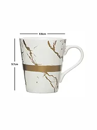 White Gold Porcelain Large Coffee Mugs Set of 2 Pieces 310ml-thumb2