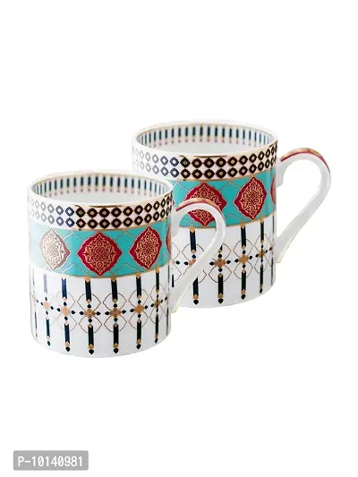 Goodhomes Bone China Mug Set with Real Gold Print (Set of 2 pcs). (Made in India)-thumb2