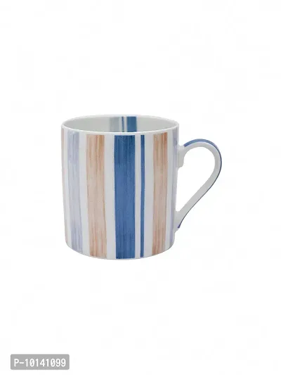 GOODHOMES Fine Bone China Tea Cups/Coffee Mugs with Stripes Print (Set of 4 Cups). (Made in India)-thumb3