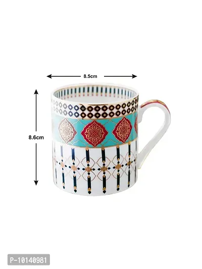 Goodhomes Bone China Mug Set with Real Gold Print (Set of 2 pcs). (Made in India)-thumb3