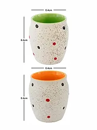 Roxx Stoneware Coffee Dotty Kulhar Set of 6 Pieces, 180 ML, ROXX-3458-thumb2