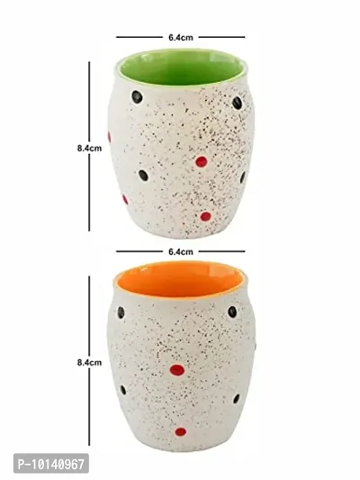 Roxx Stoneware Coffee Dotty Kulhar Set of 6 Pieces, 180 ML, ROXX-3458-thumb3