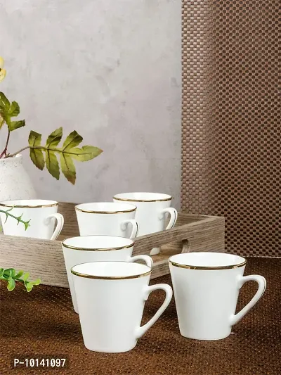 SONAKI Bone China Tea Cup - 6 Pieces, White, 130 ml-thumb2