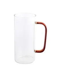 Goodhomes Glass Mug with Color Handle (Transparent , Set of 2pcs)-thumb1