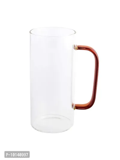 Goodhomes Glass Mug with Color Handle (Transparent , Set of 2pcs)-thumb2