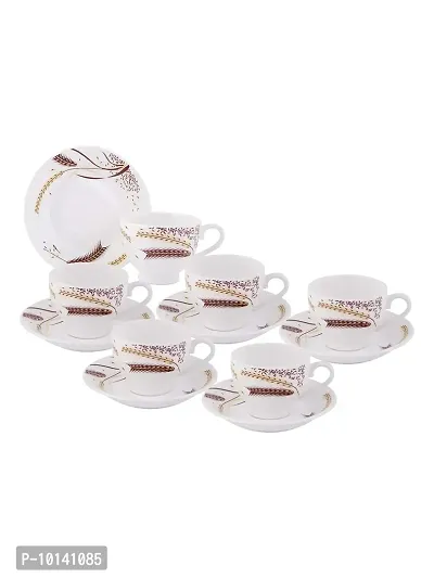 SONAKI Bone China Cup and Saucer Set - Set of 12, White, 160ml-thumb4