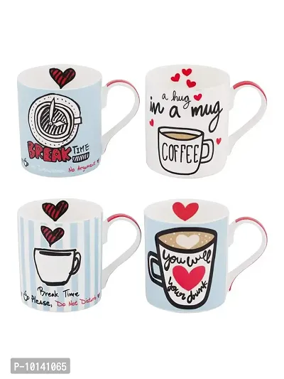 GOODHOMES Bone China Mug - 4 Pieces, Multicolour, 270 ml-thumb2