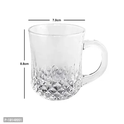 Goodhomes Crystal Transparent Glass Tea Cups Coffee Mugs Set of 6 Pieces 210ml-thumb4