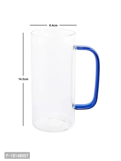 Goodhomes Glass Mug with Color Handle (Transparent , Set of 2pcs)-thumb5