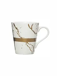 White Gold Porcelain Large Coffee Mugs Set of 2 Pieces 310ml-thumb3