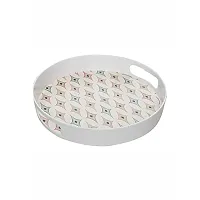 Goodhomes Melamine Round Multicolor Serving Tray, MT233-thumb1