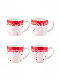 SONAKI Fine Bone China Tea Cups/Coffee Mugs (Set of 4 Pcs). (Made in India), White-thumb1