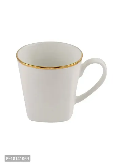 SONAKI Bone China Tea Cups/Coffee Mugs with Real Gold Line, Small , White -Set of 6-thumb3