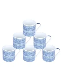 Goodhomes Bone China Tea Cups/Coffee Mugs with Geometric Design (Set of 6 Mugs). (Made in India)-thumb1