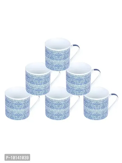 Goodhomes Bone China Tea Cups/Coffee Mugs with Geometric Design (Set of 6 Mugs). (Made in India)-thumb2